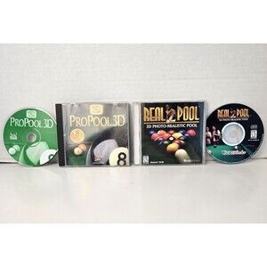 Vintage 3D Pool Simulation Games 1998 For Windows 95/98 - ProPool 3D & Real Pool